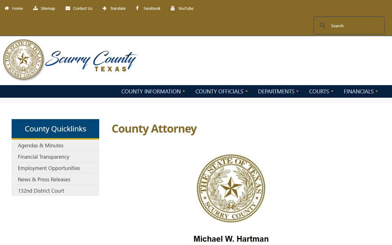 Scurry County court records after arrest County Attorney misdemeanor prosecution page