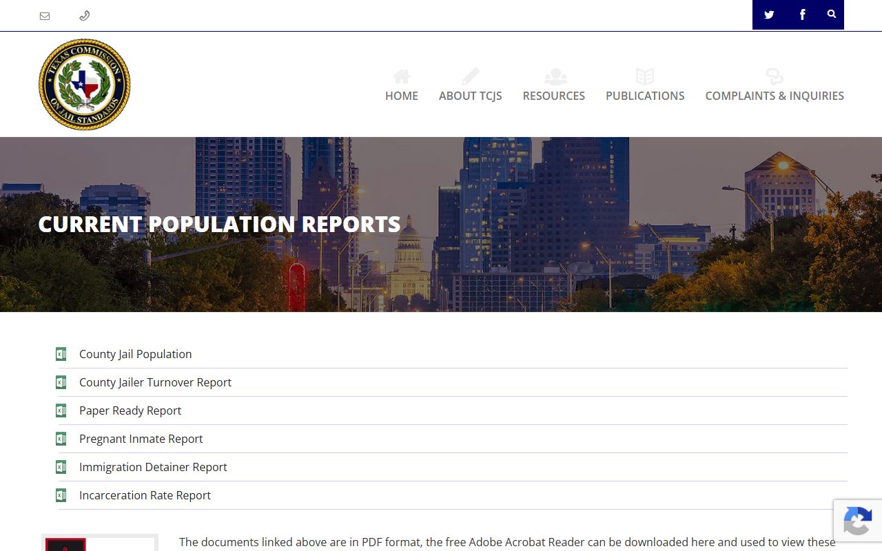Scurry County inmate population TCJS county jail population report page